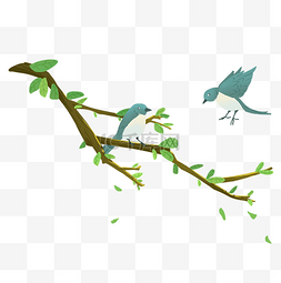 春天树枝上的小鸟