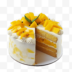 蛋糕简约图片_一块芒果蛋糕实物