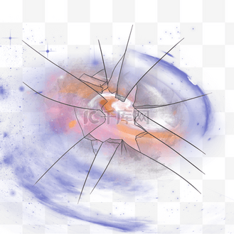 银河星空玻璃破碎炸裂