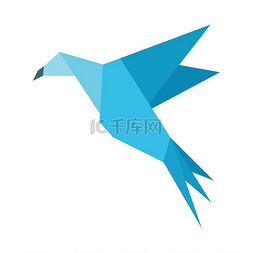 鸽子卡通动物图片_抽象一只飞行中的鸟。