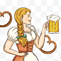彩色卡通德国慕尼黑啤酒节人物