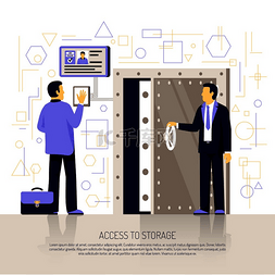 新员工军库图片_创新的生物识别技术平面插图与自