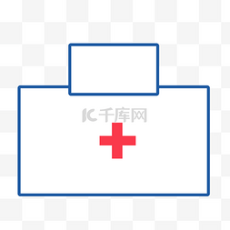 红色白色急救箱卡通实验器材