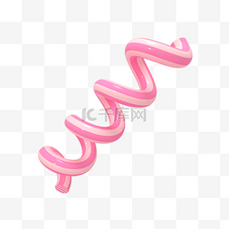 3D色彩几何粉色条纹螺旋