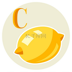风格化柠檬的插图水果图标食品风