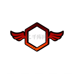 八角形红翼主题标志品牌标志图标