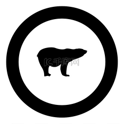 黑色圆圈矢量图图片_圆圈矢量图中的北极熊图标黑色