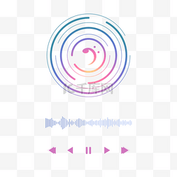 彩色音乐播放器图片_音乐播放器渐变音符