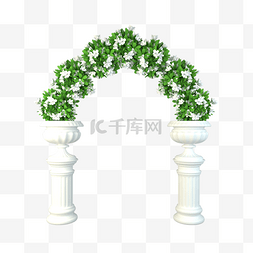 拱门和铁门图片_3D立体婚礼拱门