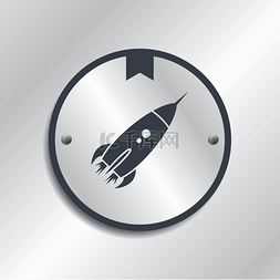 人造卫星图标图片_航天飞机火箭主题矢量艺术插画。