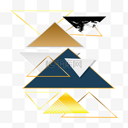 金色抽象几何三角形
