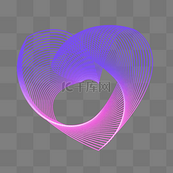 紫色光感科技图片_霓虹发光光感网状波浪线条