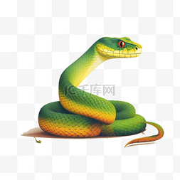 平面创意插画图片_一条盘着竖起脑袋的蛇