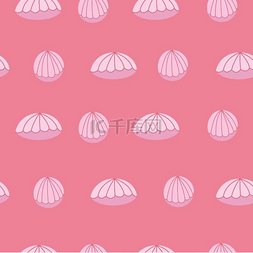 法式热吻图片_甜点糕饼无缝图案粉红色背景上的
