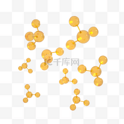 立体小球素材图片_3D美容护肤医疗分子结构