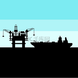 示意图标尺图片_海上石油平台和油轮示意图工业和