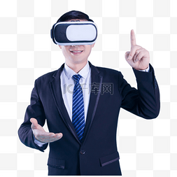 虚拟体验VR眼镜科技人物手指动作