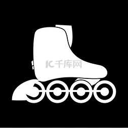 体育运动休闲图片_溜冰鞋白色图标.. 溜冰鞋是白色图
