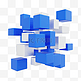 3DC4D立体蓝白方块