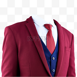 衬衫礼服图片_摄影图白衬衫红领带红西装