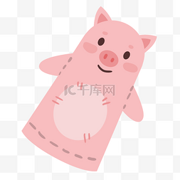 粉色卡通动物猪图片_粉色猪猪手指木偶戏动物