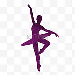 三八妇女节水彩紫色梦幻女性人物跳舞舞蹈剪影