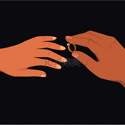 女浪漫图片_男人的手将带有宝石的珍贵戒指放