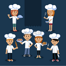 厨师餐厅图片_厨师主题矢量艺术卡通