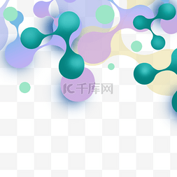 蓝色渐变背景科技图片_边框商务分子科技渐变彩色