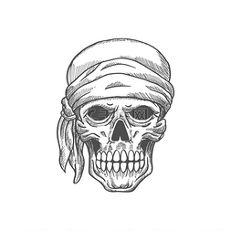 人类骨骼图片_海盗头骨在班达纳孤立的人类骨骼