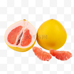 红西柚水果图片_剥开柚子红心蜜柚