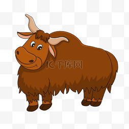 动物剪贴画图片_棕色 厚的耗牛剪贴画