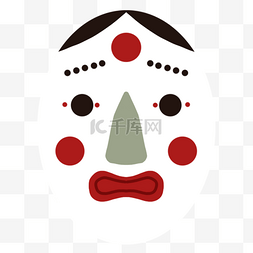 白色面孔装束韩国风格传统面具