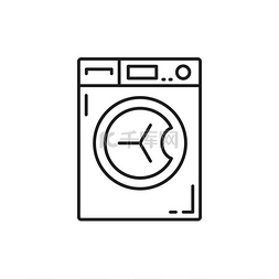玻璃碗图标图片_烘干洗碗机隔离电动洗衣机细线图
