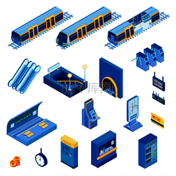 地下地下隧道图片_各种地下地铁站元素的等距集与自