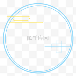 边框蓝色祥云图片_国潮风古风蓝色祥云边框