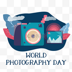 世界摄影日可爱蓝色相机