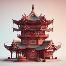 3D中式古风建筑塔