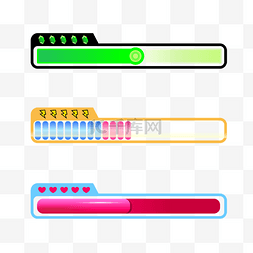 进度条游戏ui图标彩色长条型