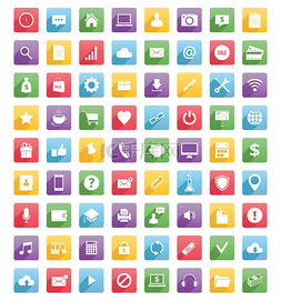 移动电话扁平化图片_通用的网页图标和移动图标