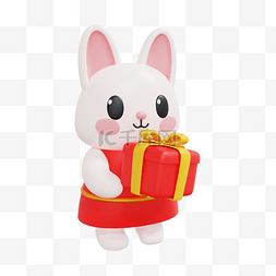 兔年3d兔子图片_3DC4D立体兔年兔子送礼物
