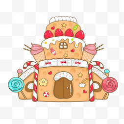 蛋糕背景元素图片_城堡建筑梦幻糖果卡通