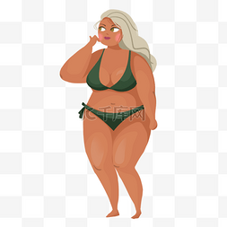 胖乎乎的身体图片_女性丰满插画扁平风格