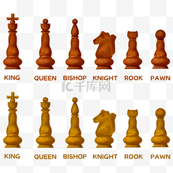 比赛竞赛图片_国际象棋木质棋子信息图标