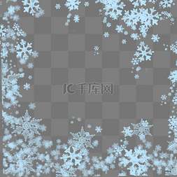 圣诞蓝色雪花图片_圣诞圣诞节下雪雪花花框结冰结晶