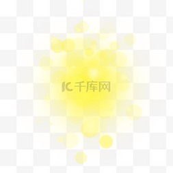 黄色散乱圆形光晕抽象光效