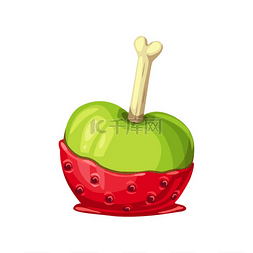 万圣节糖果3d图片_带有苹果和草莓味道的水果糖，顶