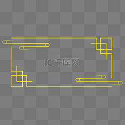 回形花纹边框图片_简约中国风金色花纹花边边框标题