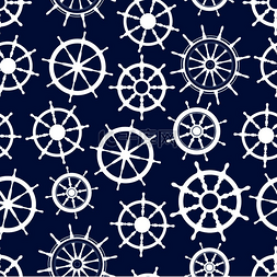 航海船图片_航海船舵无缝图案与船方向盘的白