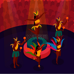 旅游封面设计图片_巴西狂欢节与节日和有趣的符号等